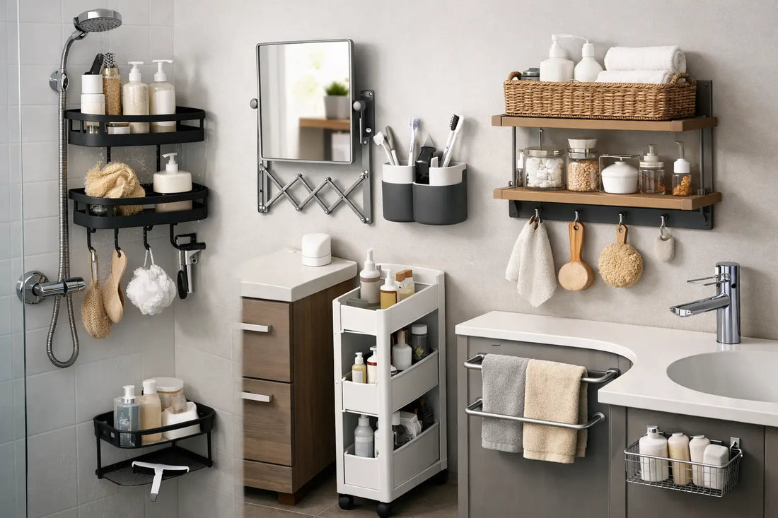 8 accessoires salle de bain gain de place