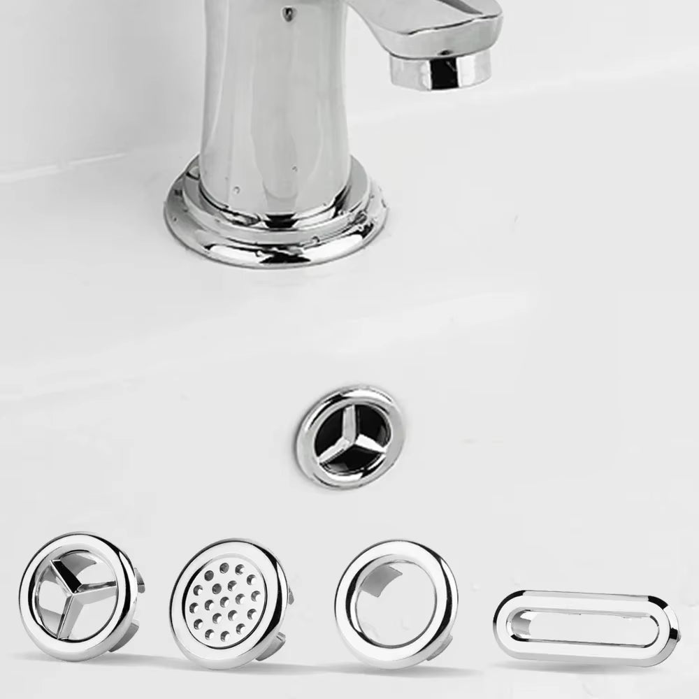 Couvercle De Trou D'Évier De Salle De Bains, 2 Pièces, Revêtement D'Habillage De Lavabo, Anneau De Débordement Galvanisé, Accessoire De Baignoire 22-24Mm, Accessoires De Lavabo