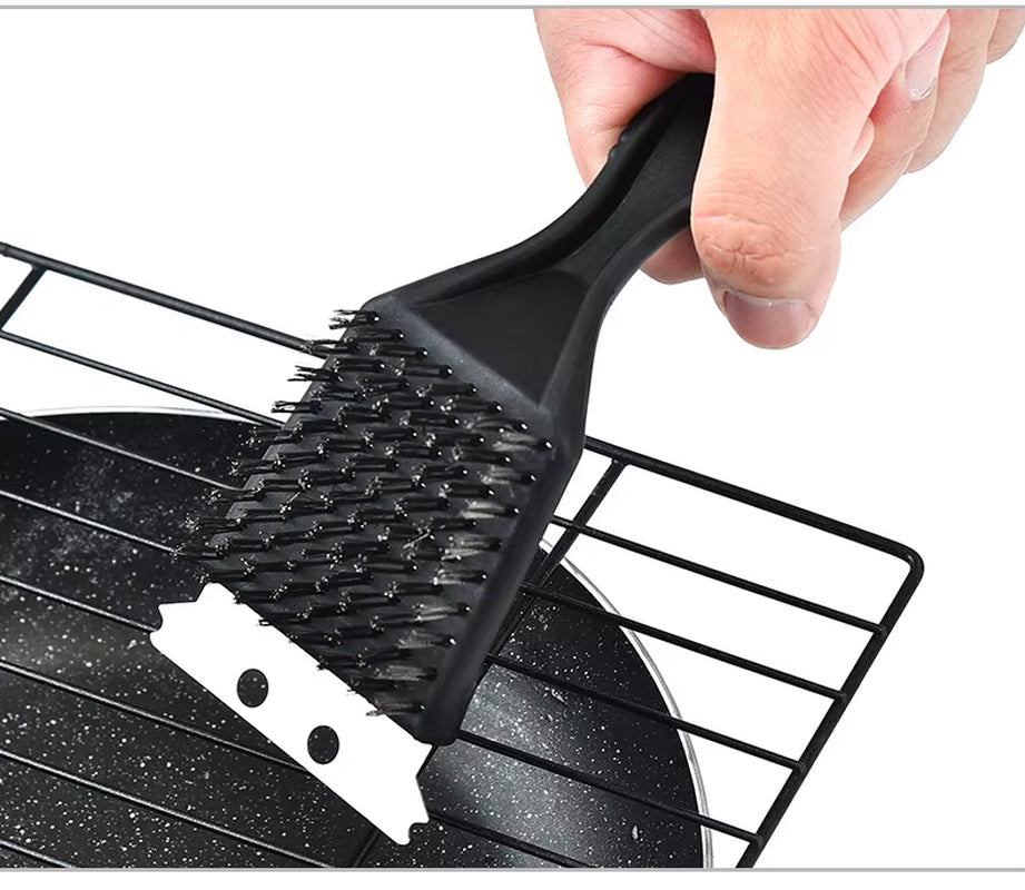 Brosse De Nettoyage Pour Barbecue, Poils En Fil D'Acier, Outil De Cuisine Durable, Kit De Gaz Pour Barbecue En Plein Air Et À La Maison, Accessoires