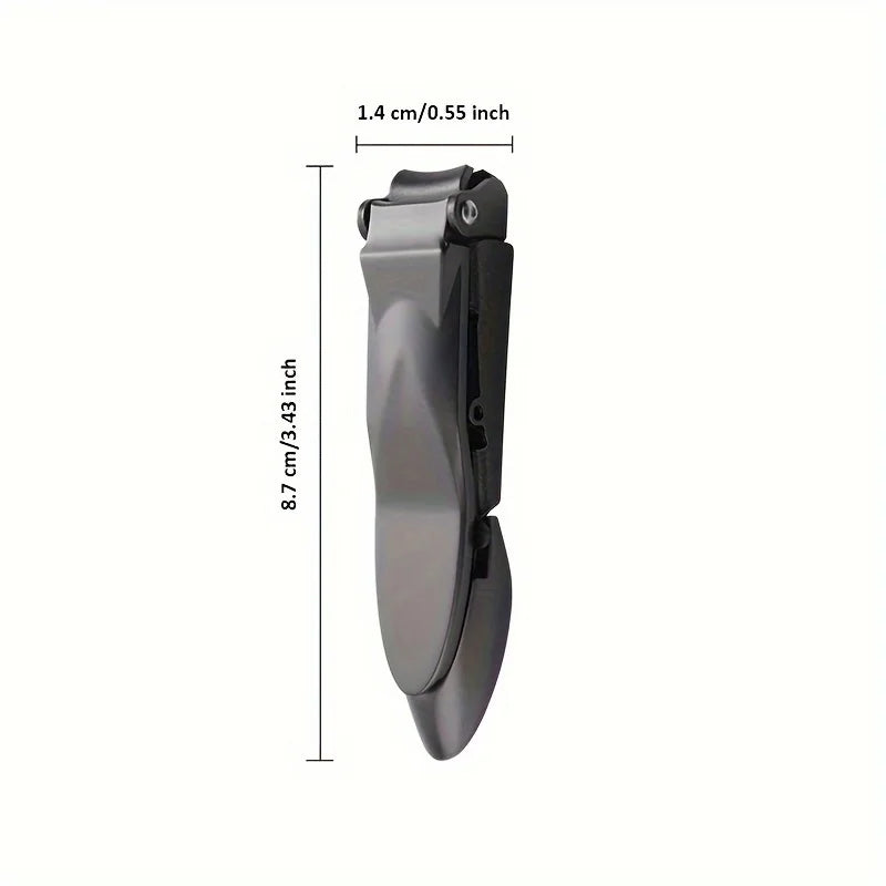 Coupe-Ongles Avec Receveur, Coupe-Ongles Sans Éclaboussures Avec Lame Incurvée Tranchante Et Lime À Ongles En Verre, Mâchoire Large, 1 Pièces