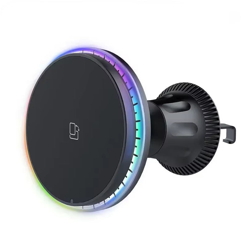 Chargeur Magnétique Sans Fil Pour Voiture, Support De Téléphone, Station De Charge Rapide, Support De Support, RVB, Iphone 12 13 14 15 Pro Max Macsafe, 30W