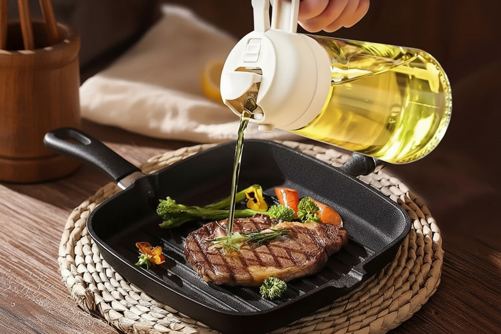 Bouteille De Pulvérisation D'Huile En Plastique 2 En 1, 500Ml, Distributeur D'Huile, Pot D'Huile, Cruet, BBQ, Cuisine, Cuisson, Rôtissage, Outil De Cuisine De Pique-Nique