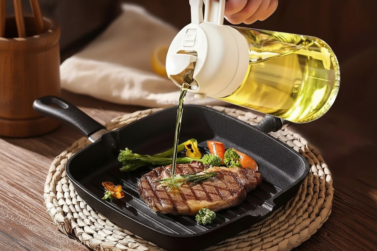Bouteille De Pulvérisation D'Huile En Plastique 2 En 1, 500Ml, Distributeur D'Huile, Pot D'Huile, Cruet, BBQ, Cuisine, Cuisson, Rôtissage, Outil De Cuisine De Pique-Nique