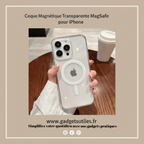 Coque Magnétique Transparente MagSafe pour iPhone – Protection Antichoc & Invisible Gadgets Utiles