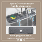Tapis d'Évier en Silicone Anti-Éclaboussures | Égouttoir pour Robinet Auto-Drainant Gadgets Utiles