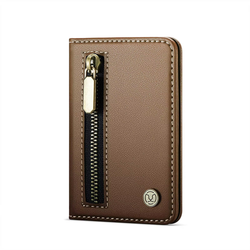 Portefeuille Porte-Carte Magnétique Pour Téléphones Et Étuis Magnétiques Pour Iphone 17/16/15/14/13/12 Pro/Max, Poche À Fermeture Éclair Bloquant RFID À 4 Emplacements