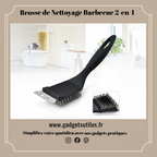 Brosse de Nettoyage Barbecue 2-en-1 | Grattoir Acier Inoxydable & Poils Ultra-Résistants Gadgets Utiles