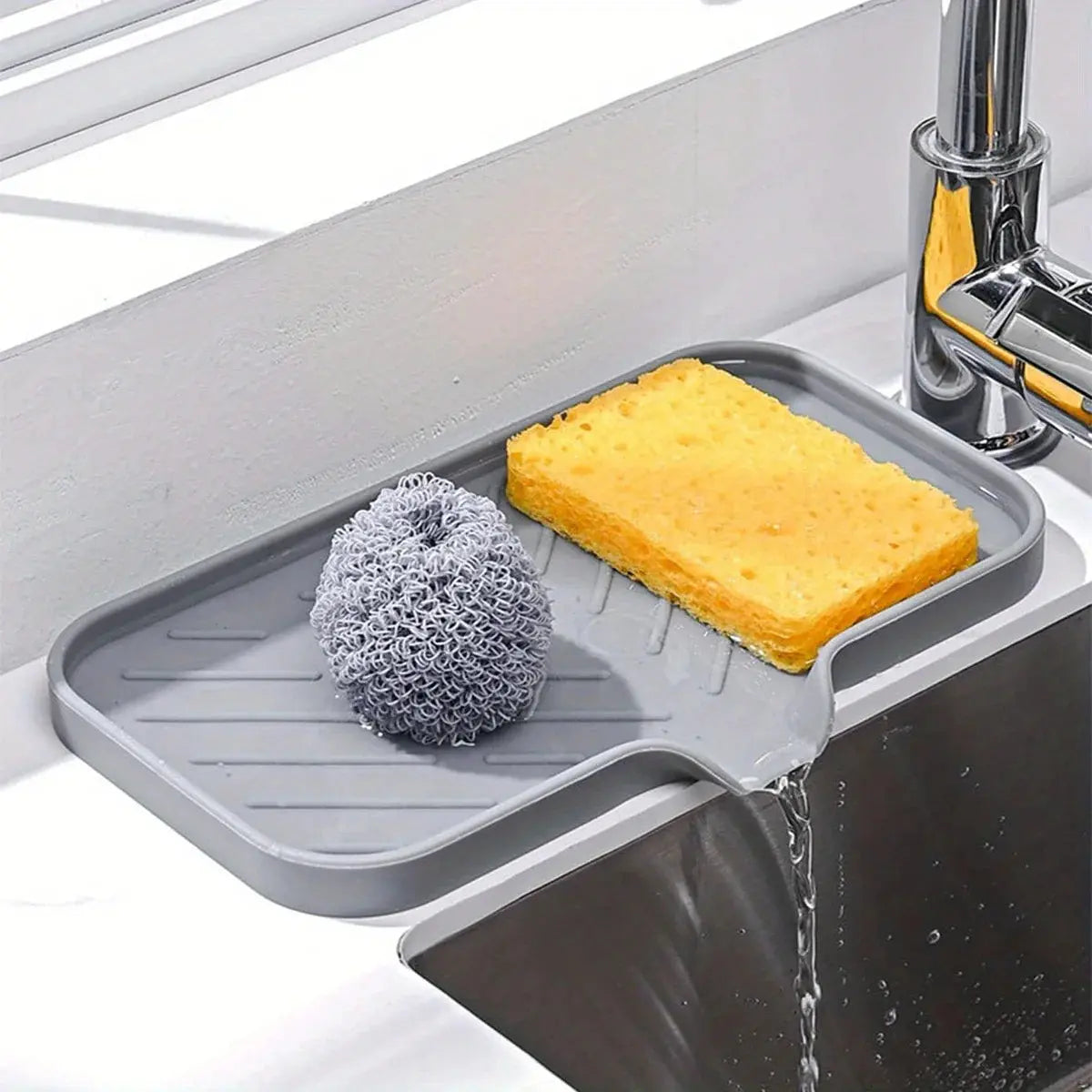 Plateau d'évier en silicone avec vidange