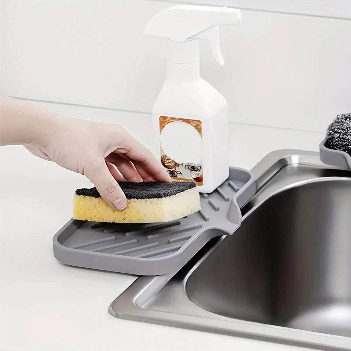 Plateau d'évier en silicone avec vidange