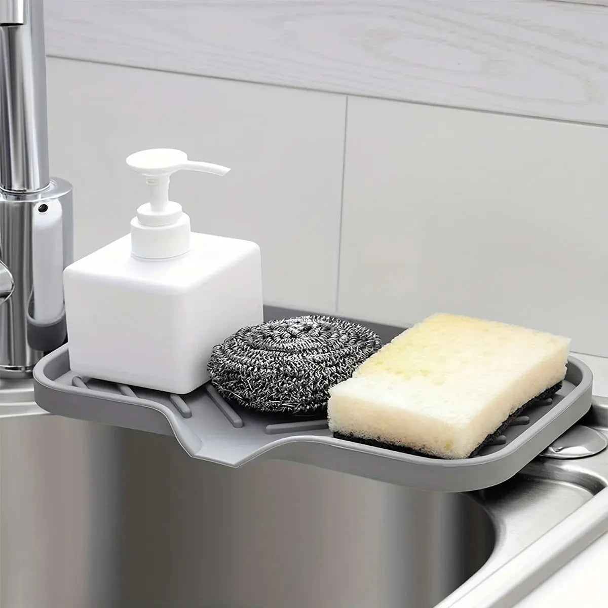 Plateau d'évier en silicone avec vidange