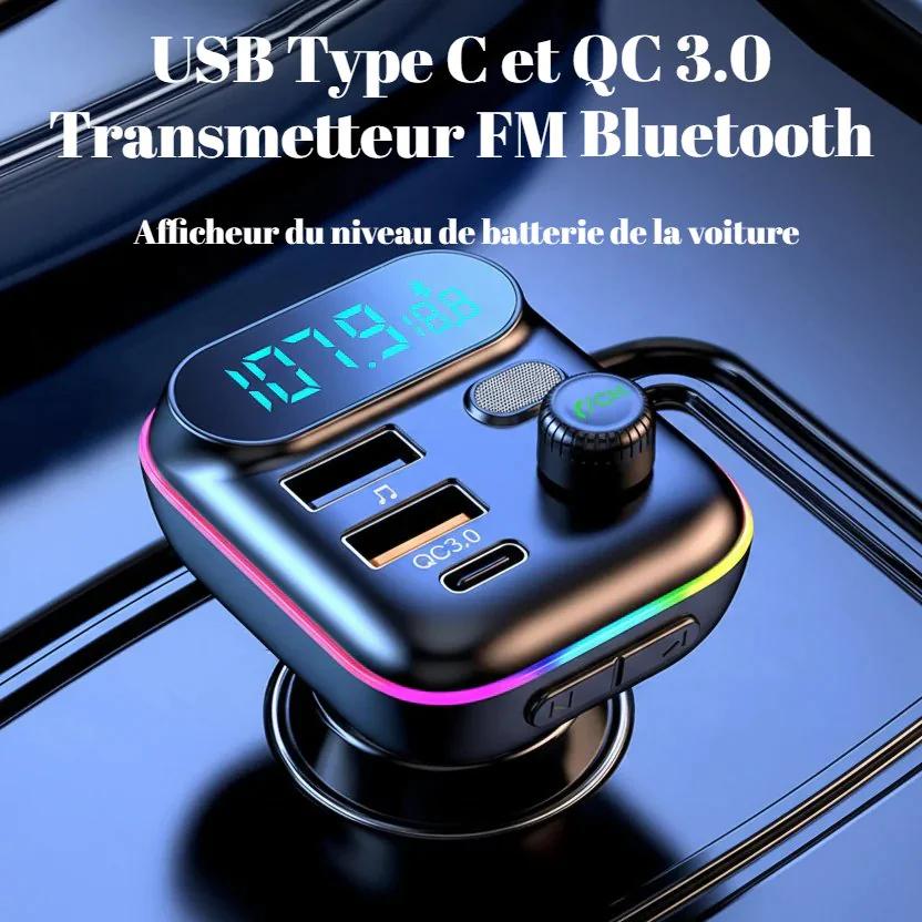 Transmetteur FM Bluetooth 5.0 Pour Voiture, Transmetteur FM USB PD, Chargeur Rapide, Accessoires Électroniques