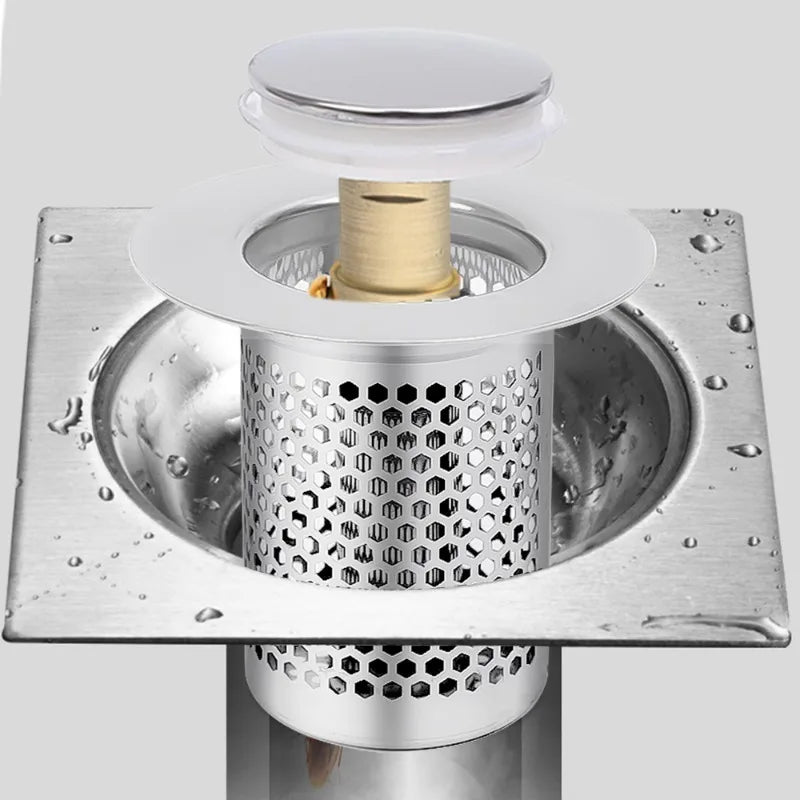 Filtre De Vidange De Sol En Acier Inoxydable, Bouchon De Lavabo Anti-Odeur, Noyau De Rebond Pop-Up, Bouchon De Lavabo, Collecteur De Cheveux, Filtre D'Évier De Douche