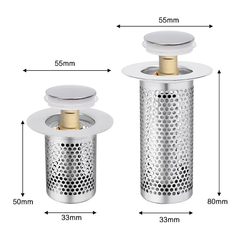 Filtre De Vidange De Sol En Acier Inoxydable, Bouchon De Lavabo Anti-Odeur, Noyau De Rebond Pop-Up, Bouchon De Lavabo, Collecteur De Cheveux, Filtre D'Évier De Douche