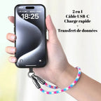 Porte-Clés Portable Câble Court USB C À Type C 240W Charge Rapide USB C À Type C Cordon De Données Pour Iphone 15 16 Ordinateur Portable Samsung