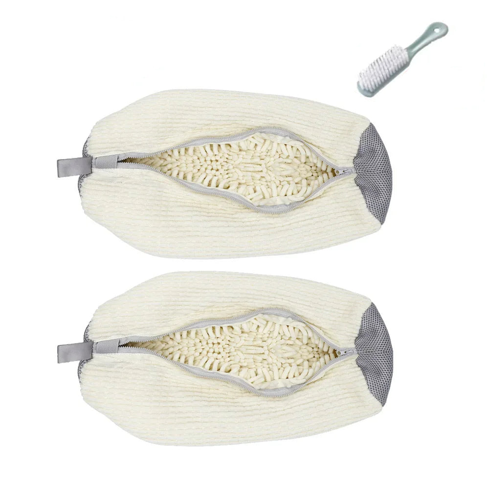 Sac De Lavage De Chaussures, Sac À Linge, Protection De Chaussures Rembourrée, Sac De Lavage De Linge En Fiber Moelleuse En Polyester, Organisateur Lavable En Machine
