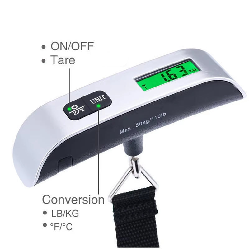 Outil De Balance Électronique Portable Avec Écran LCD Numérique, Valise De Voyage, Poids Des Bagages, Balance Des Sacs, 110Lb, 50Kg