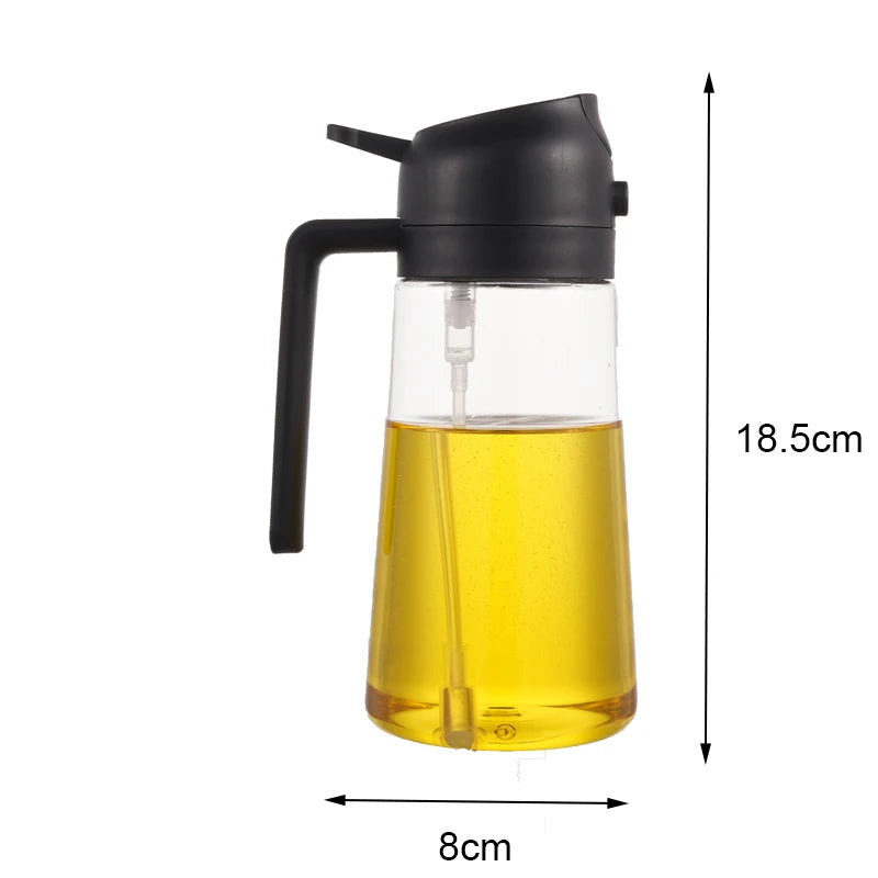 Bouteille De Pulvérisation D'Huile En Plastique 2 En 1, 500Ml, Distributeur D'Huile, Pot D'Huile, Cruet, BBQ, Cuisine, Cuisson, Rôtissage, Outil De Cuisine De Pique-Nique