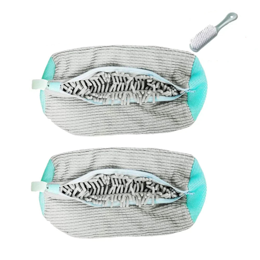 Sac De Lavage De Chaussures, Sac À Linge, Protection De Chaussures Rembourrée, Sac De Lavage De Linge En Fiber Moelleuse En Polyester, Organisateur Lavable En Machine