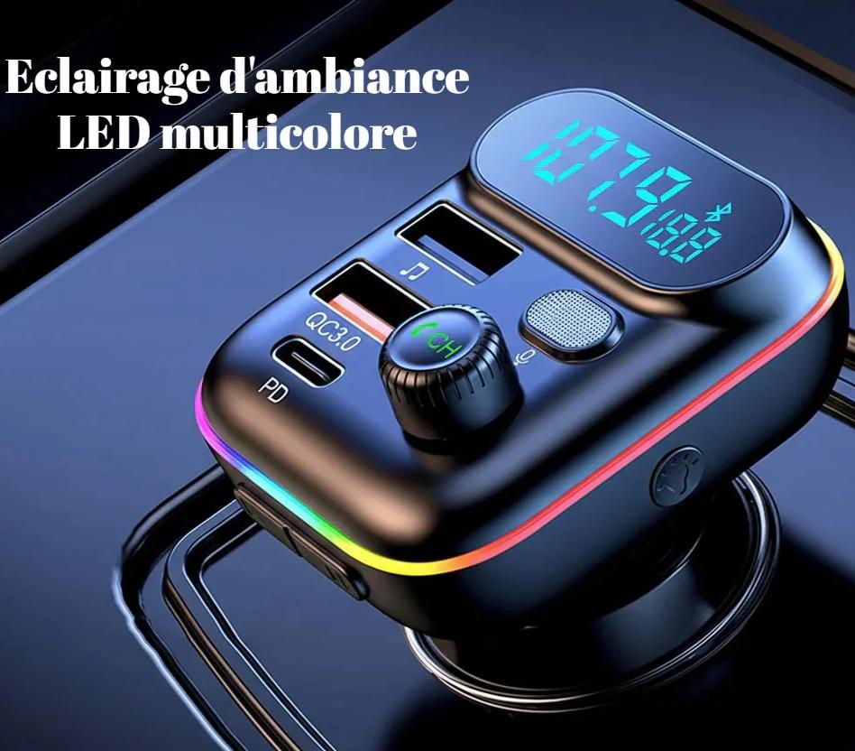 Transmetteur FM Bluetooth 5.0 Pour Voiture, Transmetteur FM USB PD, Chargeur Rapide, Accessoires Électroniques