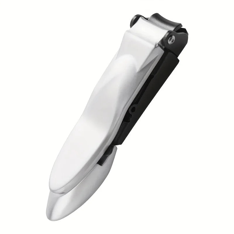 Coupe-Ongles Avec Receveur, Coupe-Ongles Sans Éclaboussures Avec Lame Incurvée Tranchante Et Lime À Ongles En Verre, Mâchoire Large, 1 Pièces