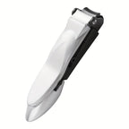Coupe-Ongles Avec Receveur, Coupe-Ongles Sans Éclaboussures Avec Lame Incurvée Tranchante Et Lime À Ongles En Verre, Mâchoire Large, 1 Pièces