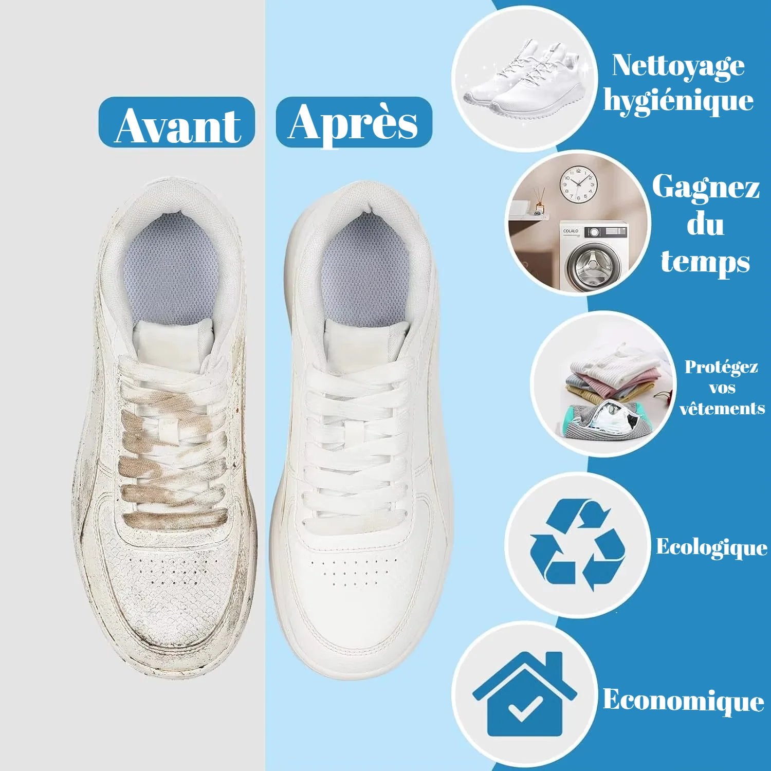 Sac De Lavage De Chaussures, Sac À Linge, Protection De Chaussures Rembourrée, Sac De Lavage De Linge En Fiber Moelleuse En Polyester, Organisateur Lavable En Machine