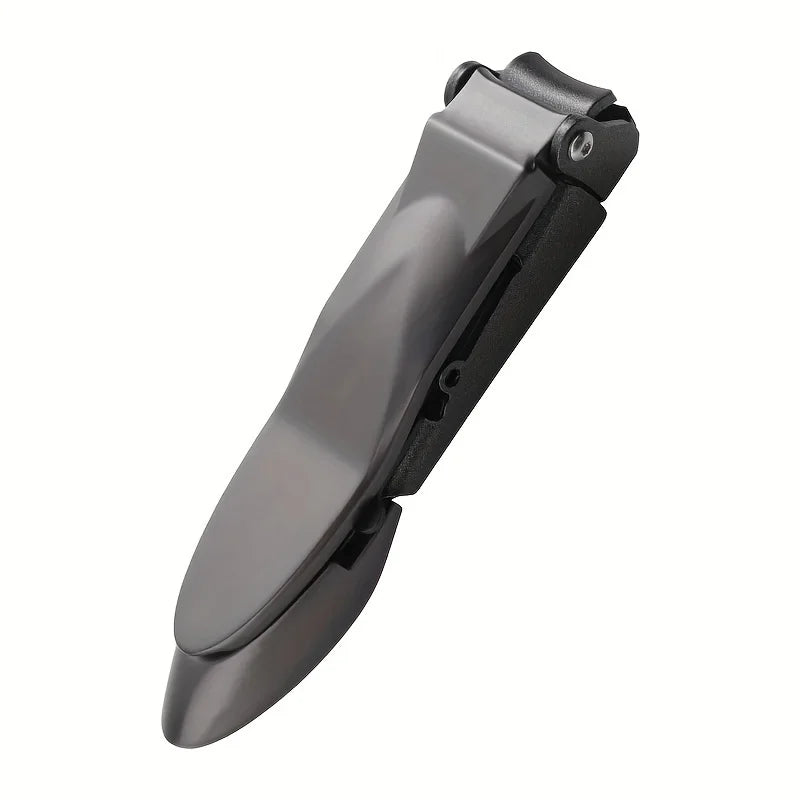 Coupe-Ongles Avec Receveur, Coupe-Ongles Sans Éclaboussures Avec Lame Incurvée Tranchante Et Lime À Ongles En Verre, Mâchoire Large, 1 Pièces