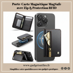 Porte-Carte Magnétique MagSafe avec Zip & Protection RFID Gadgets Utiles