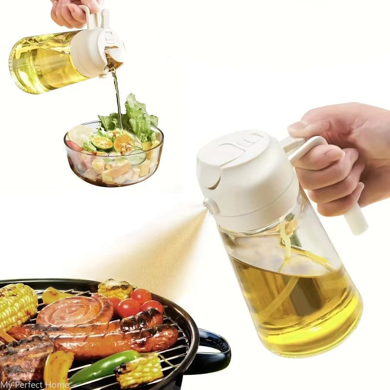 Bouteille De Pulvérisation D'Huile En Plastique 2 En 1, 500Ml, Distributeur D'Huile, Pot D'Huile, Cruet, BBQ, Cuisine, Cuisson, Rôtissage, Outil De Cuisine De Pique-Nique