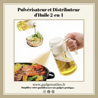 Pulvérisateur et Distributeur d'Huile 2-en-1 | Spray Huile Anti-Fuite pour Cuisine, Air Fryer & BBQ Gadgets Utiles