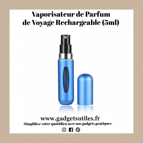 Vaporisateur de Parfum de Voyage Rechargeable (5ml) – Remplissage Express Gadgets Utiles