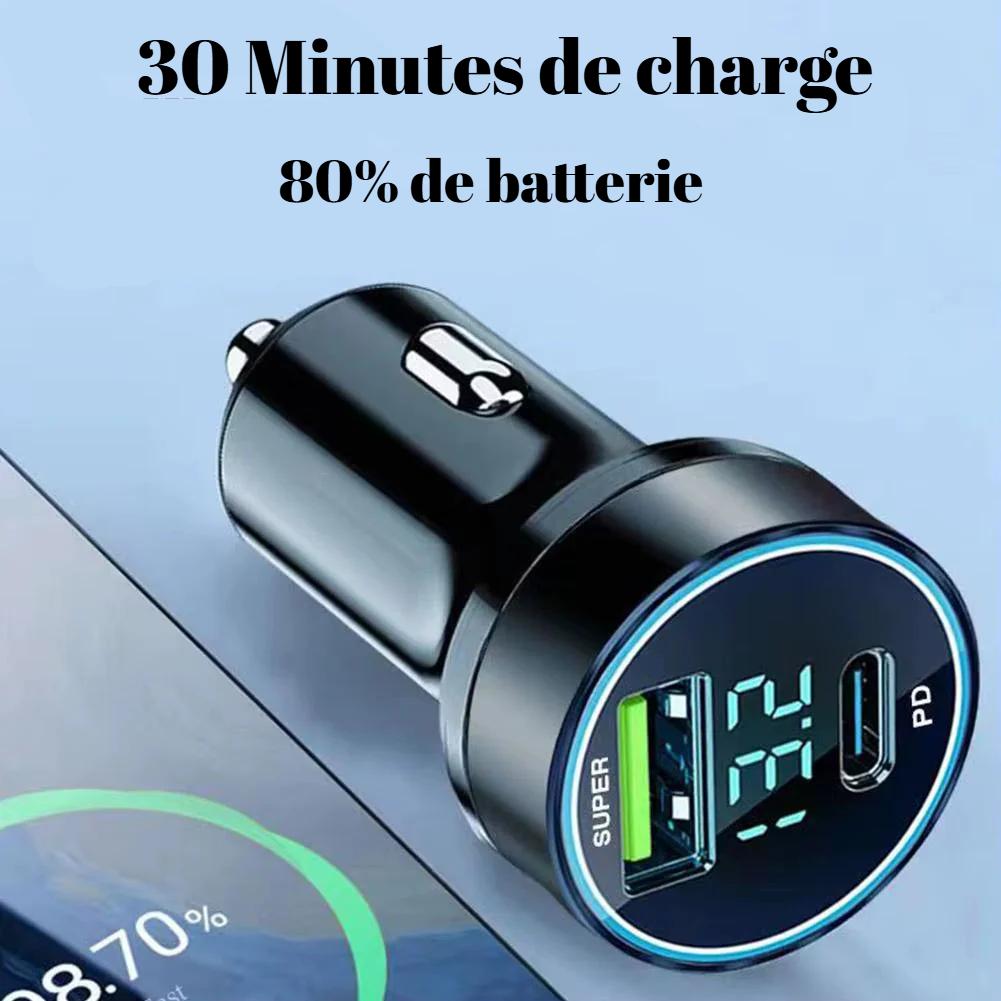 Chargeur De Voiture Rapide Pour Touristes, USB Type C, Charge Rapide Pour Iphone 13 Pro, 12-24V, 120W + PD20W